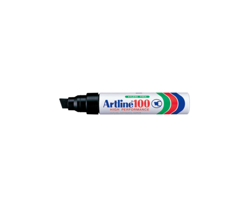 Marcador Permanente Jumbo Recargable con Punta Biselada Artline 100 – Color Negro